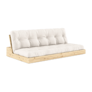 Canapé convertible en pin naturel laqué et matelas naturel 196x110x72 cm Base - Karup Design