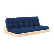Pine sofa bed lacquered back and mattress cobalt blue 196x110x72 cm Base - Karup Design