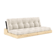 Convertible sofa in lacquered pine with black back and ivory mattress 196x110x72 cm Base - Karup Design
