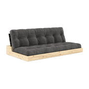 Convertible sofa in lacquered pine with black back and anthracite mattress 196x110x72 cm Base - Karup Design