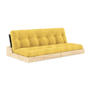 Canapé convertible en pin laqué dossier noir et matelas miel 196x110x72 cm Base - Karup Design
