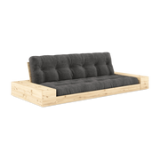 Pine sofa bed with storage and anthracite mattress 244x110x72 cm Base - Karup Design