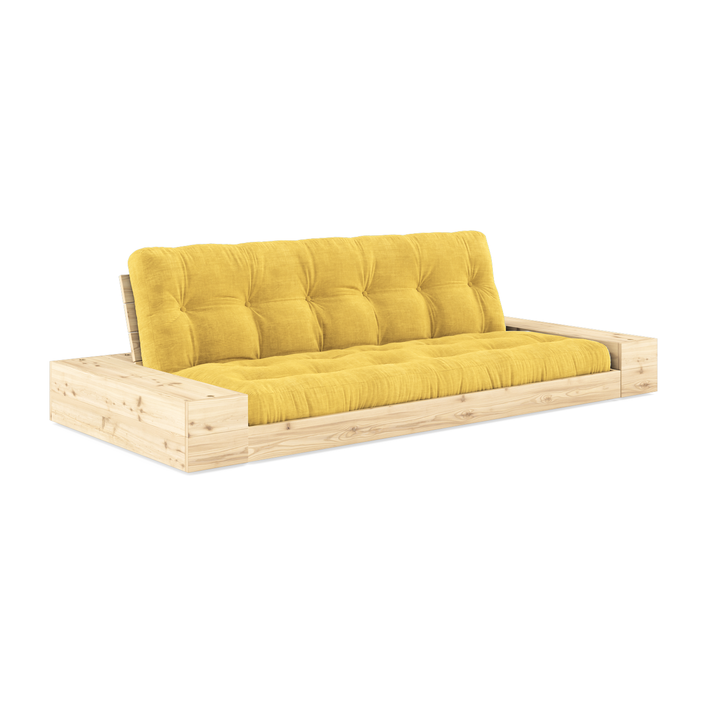 Convertible sofa with pine storage and honey-colored mattress 244x110x72 cm Base - Karup Design