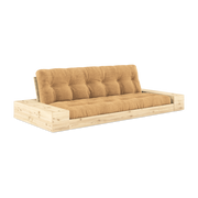 Sofá cama con almacenaje de pino y colchón caramelo 244x110x72 cm Base - Karup Design