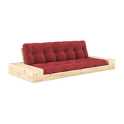 Convertible sofa with pine storage and ruby red mattress 244x110x72 cm Base - Karup Design