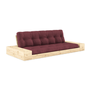 Convertible sofa with pine storage and burgundy mattress 244x110x72 cm Base - Karup Design