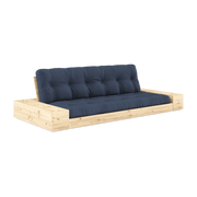 Convertible sofa with pine storage and navy blue mattress 244x110x72 cm Base - Karup Design