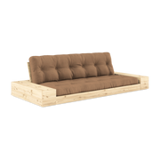 Sofá cama con almacenaje de pino y colchón moca 244x110x72 cm Base - Karup Design