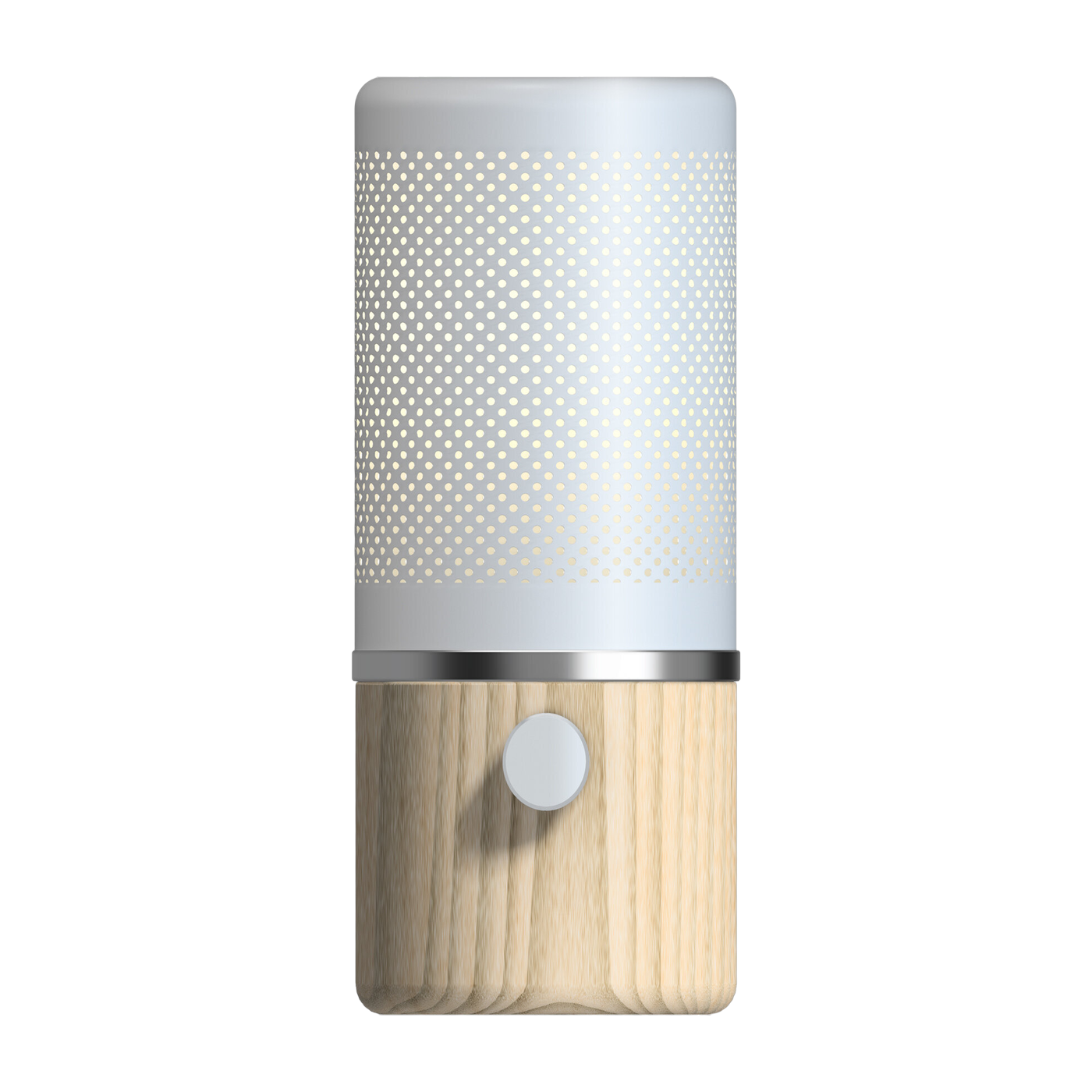 Lampe en frêne et métal blanc 11x24cm Jazz - Herstal