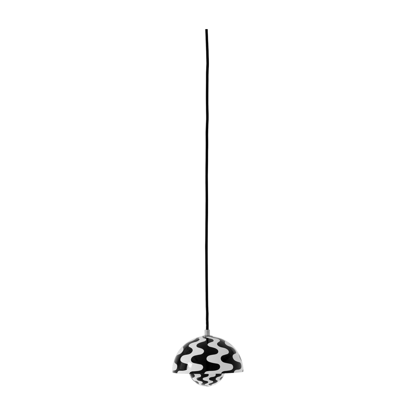 Lampada a sospensione con motivo bianco e nero Flowerpot VP10 - &tradition