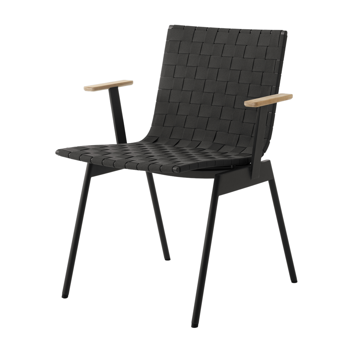 Outdoor-Stuhl aus Stahl und warmschwarzem Teakholz Ville AV34 - &Tradition.