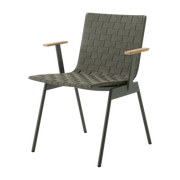 Silla de exterior de acero y teca bronce verde Ville AV34 - &Tradición