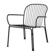 Chaise de jardin large avec accoudoirs en acier noir chaud Thorvald SC101 - &tradition
