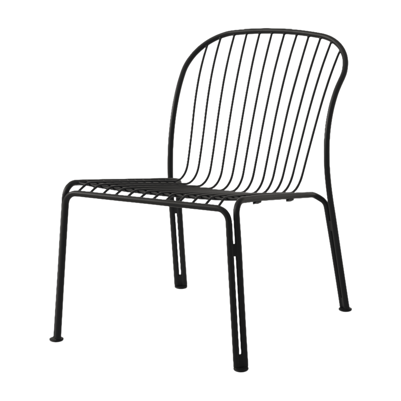 Silla de jardín ancha de acero negro cálido Thorvald SC100 - &tradición