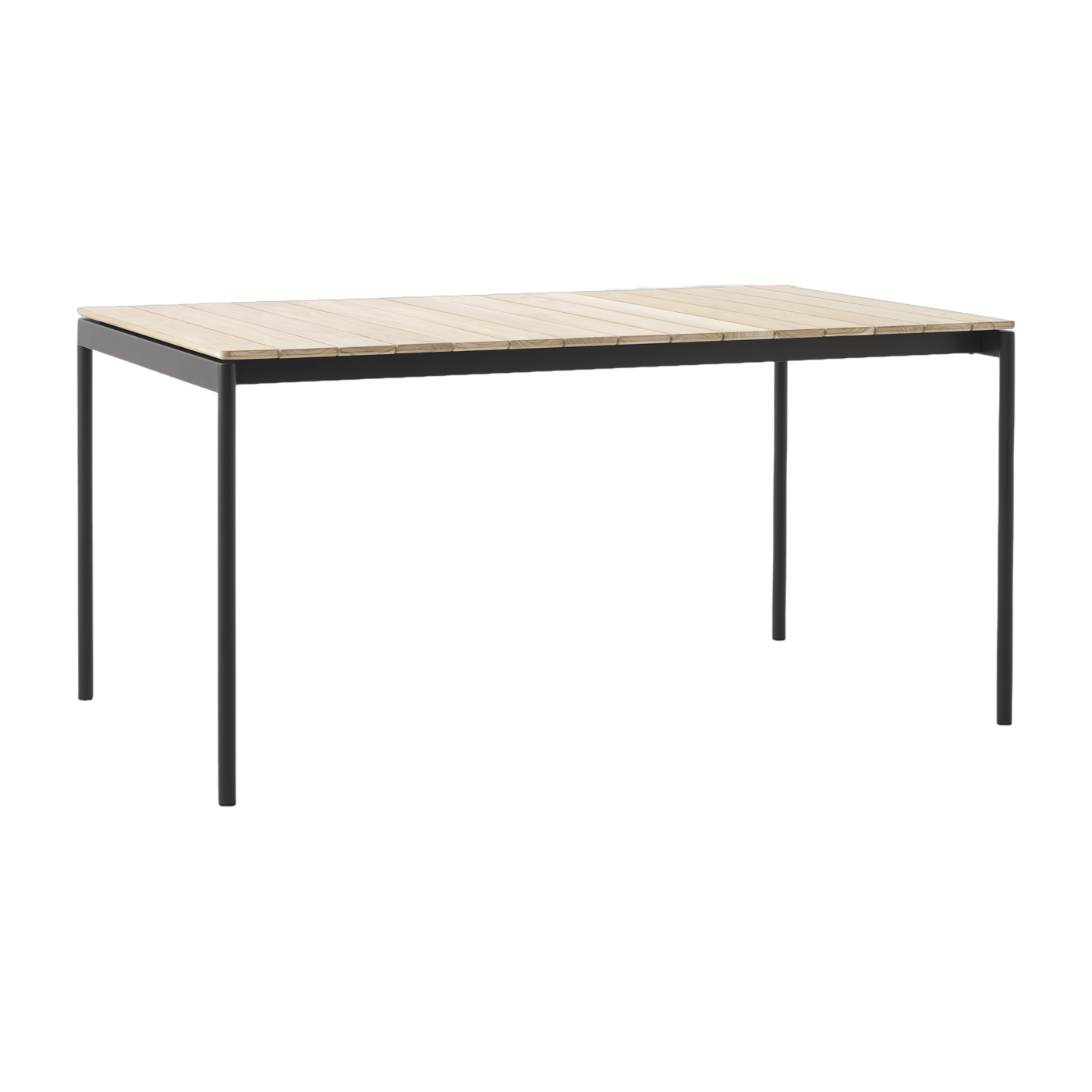 Outdoor-Esstisch aus Stahl in warmem Schwarz 150 cm Ville AV25.