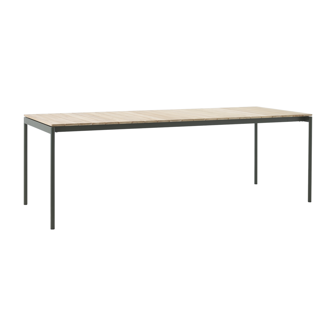 Outdoor-Esstisch aus Stahl bronzegrün 220 cm Ville AV26.