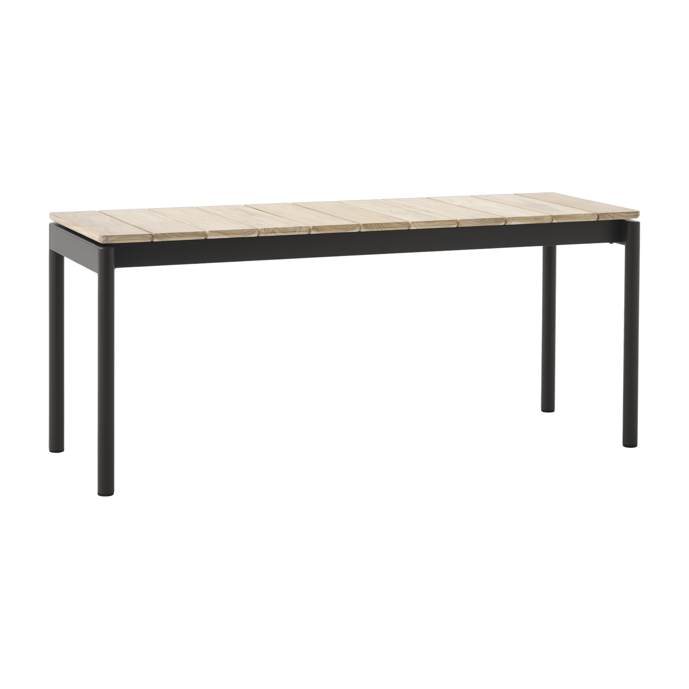 Ville AV27 bench in steel and warm black teak 110 cm - &tradition