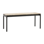 Banc en acier et teck noir chaud 110 cm Ville AV27 - &tradition