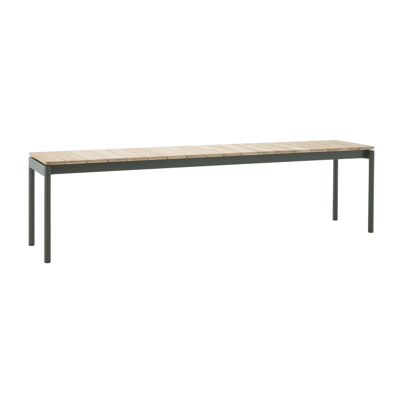 Ville AV28 steel and green bronze teak bench 180 cm - &tradition