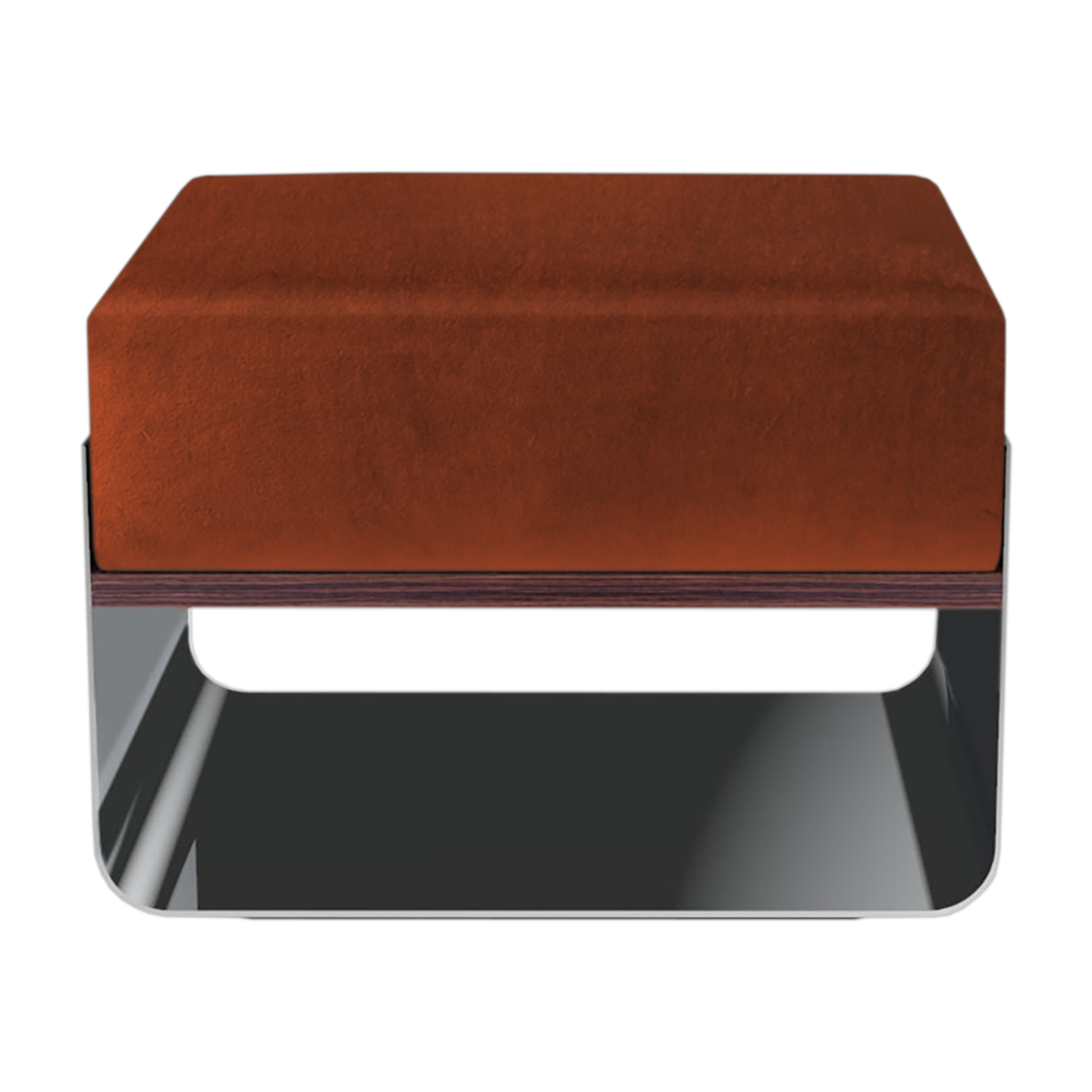 Taburete bajo de terciopelo fox y acero inoxidable 53x38x36cm Stellar - RED Edition