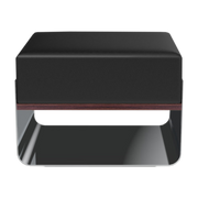 Tabouret bas en cuir noir et inox 53x38x36cm Stellar - RED Edition