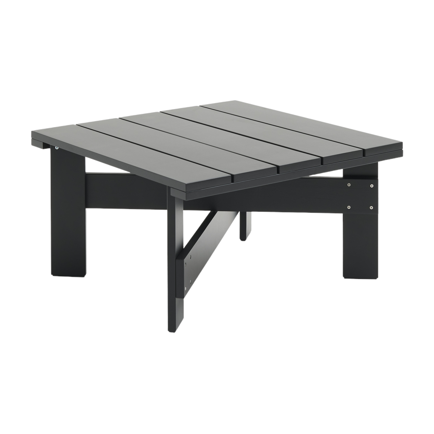 Mesa de centro de exterior de pino lacado al agua negro de 75, 5 cm Crate - Hay