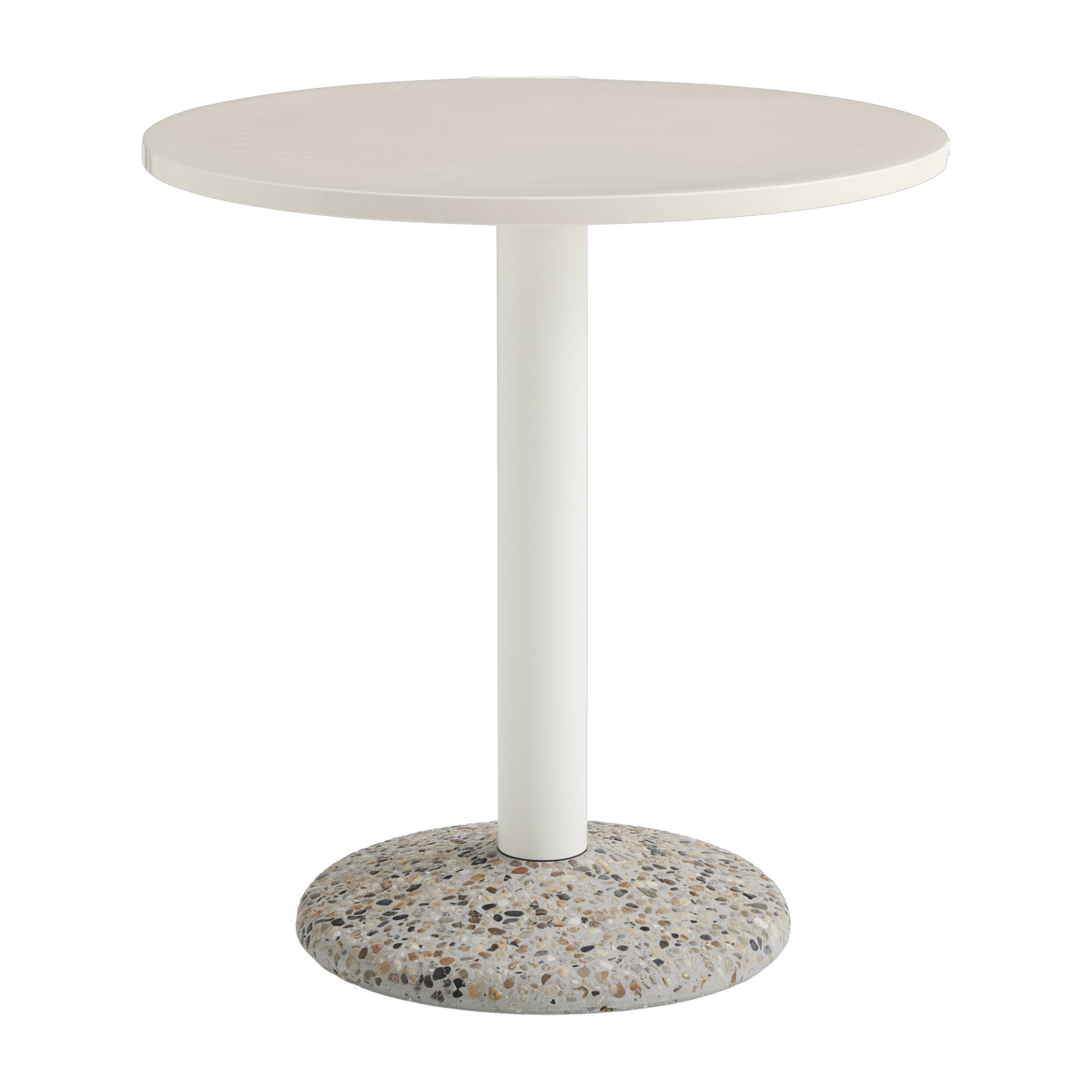 Mesa ronde en cerámica blanco cálido 70x73cm- Hay