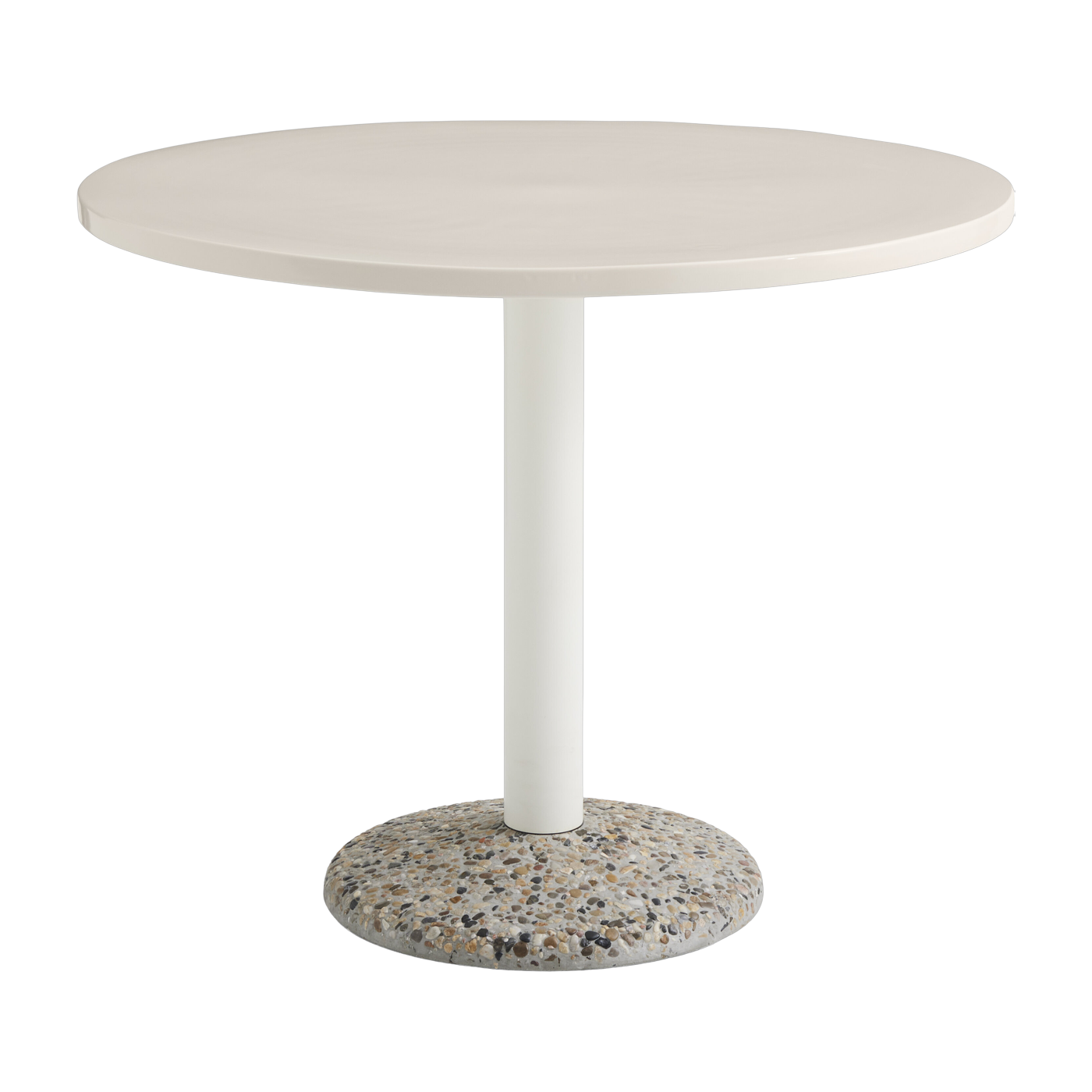 Table ronde en céramique blanc chaud 90x74cm - Hay