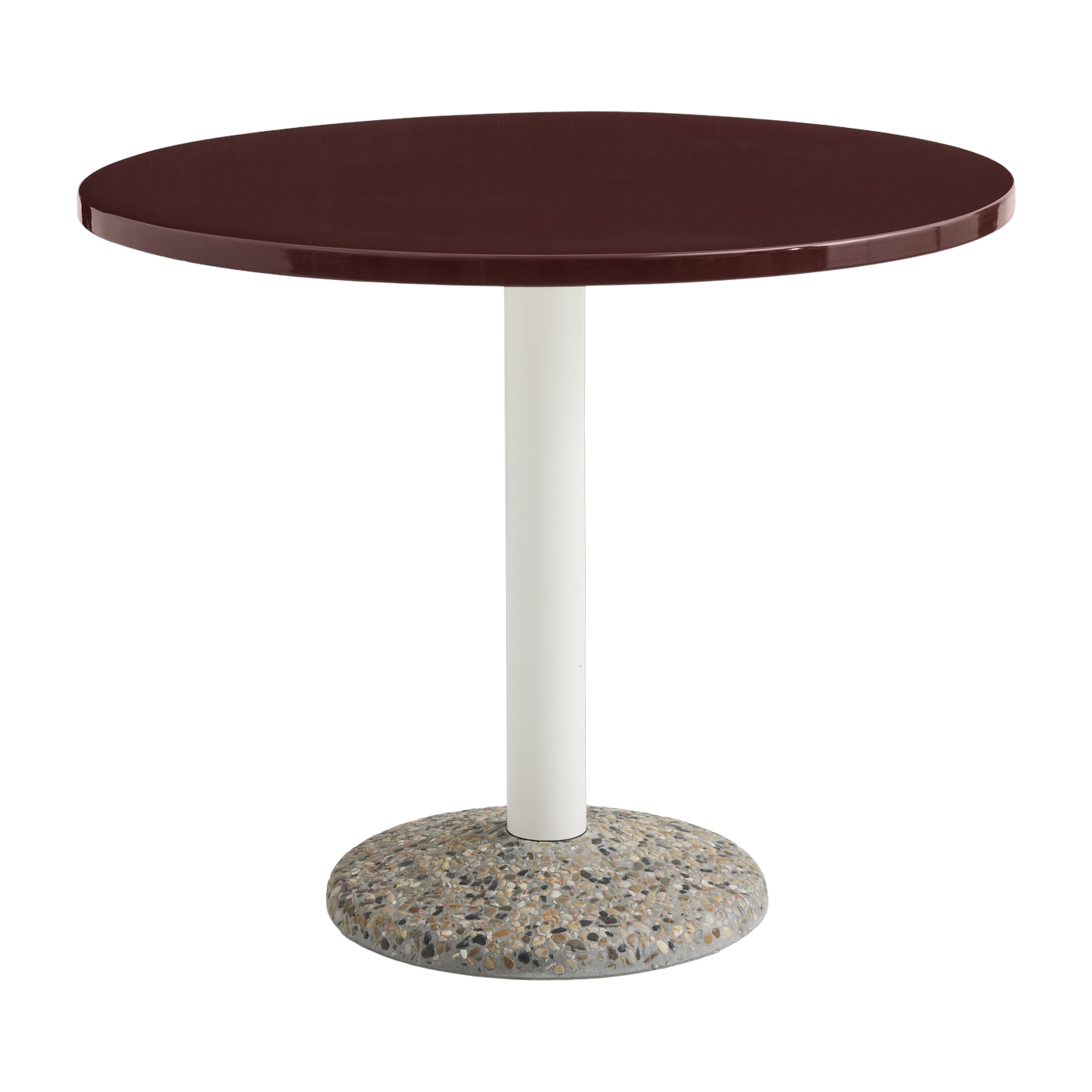 Table ronde en céramique bordeaux 90x74cm - Hay