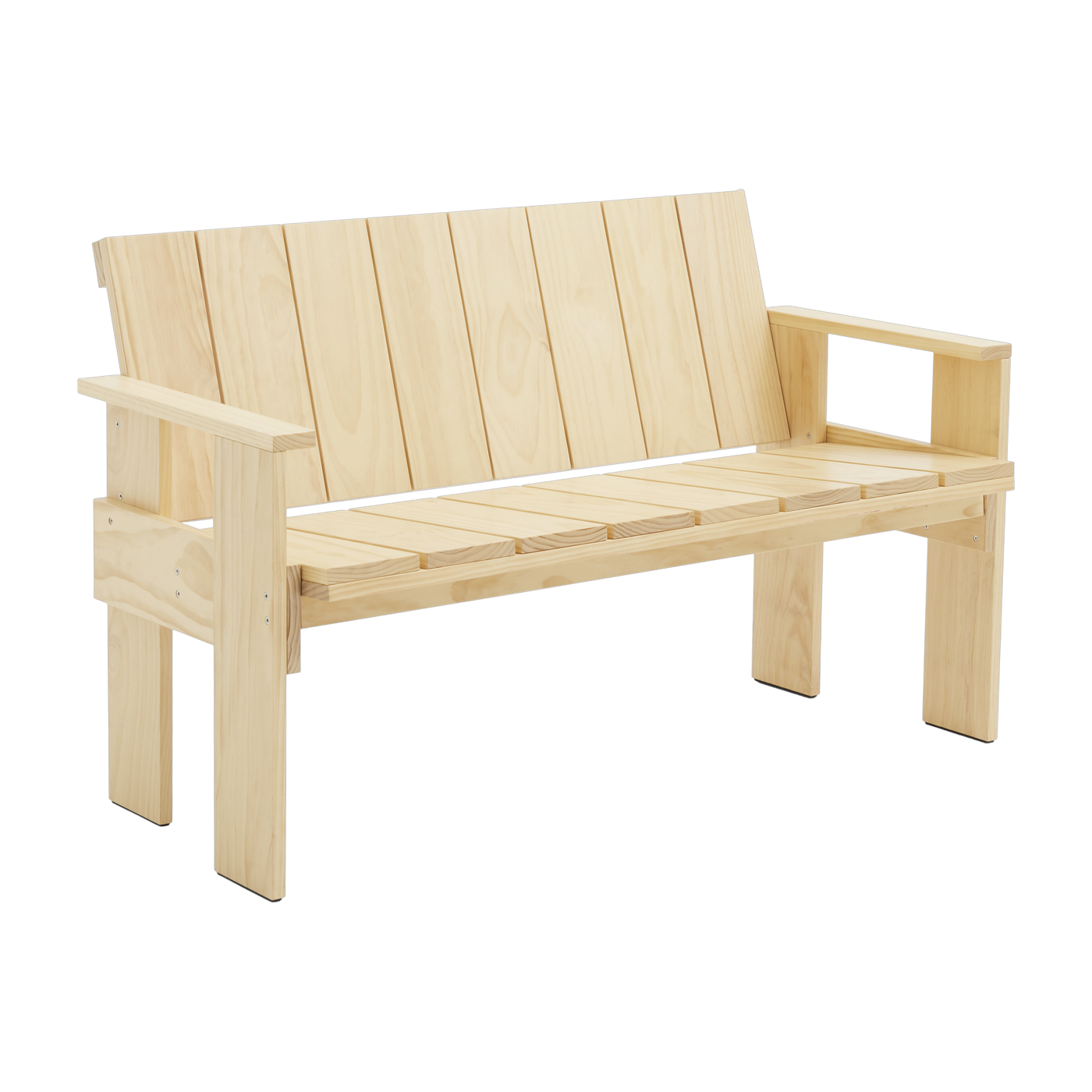 Outdoor bench in lacquered pine Crate - Hay