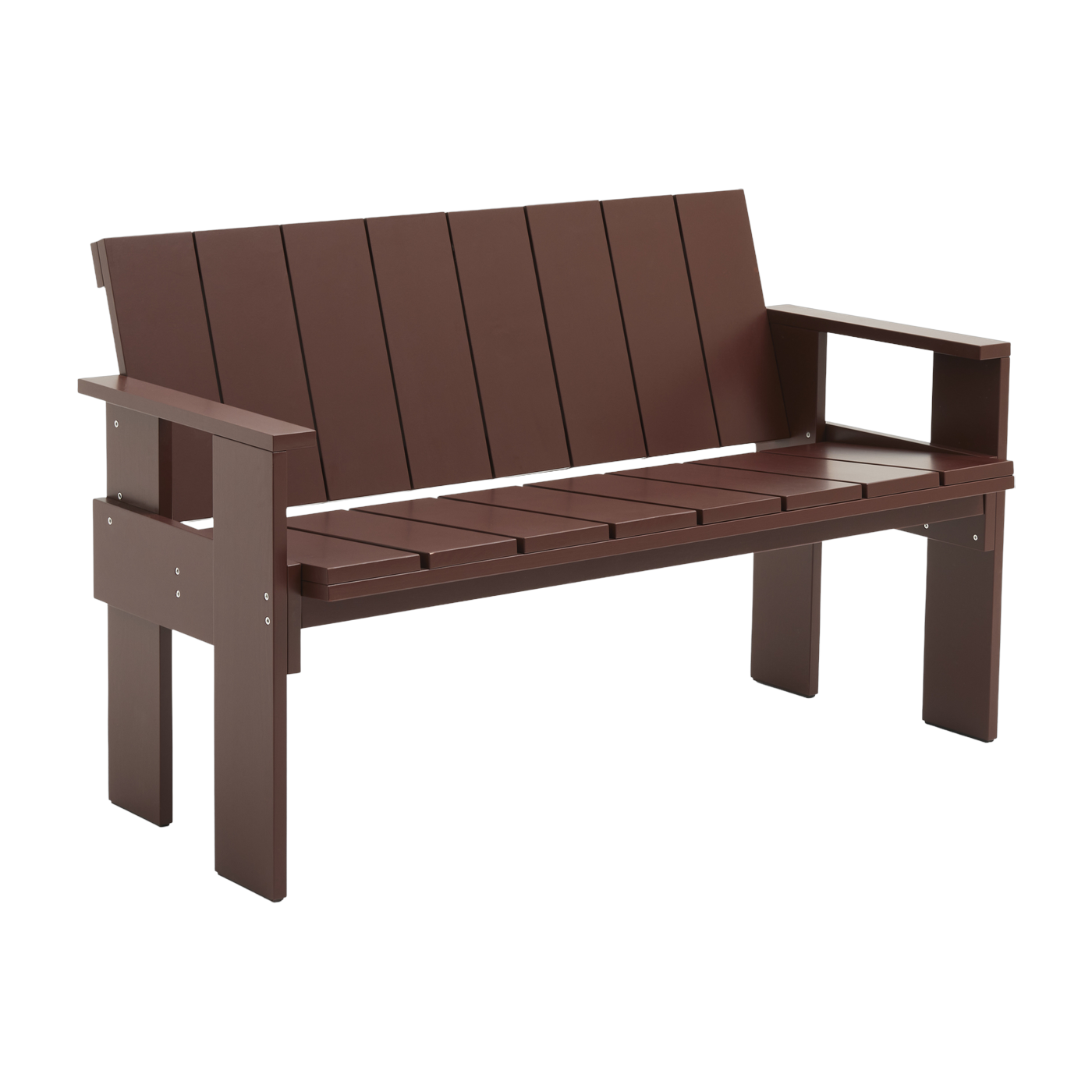 Banc d'extérieur en pin laqué bordeaux Crate - Hay