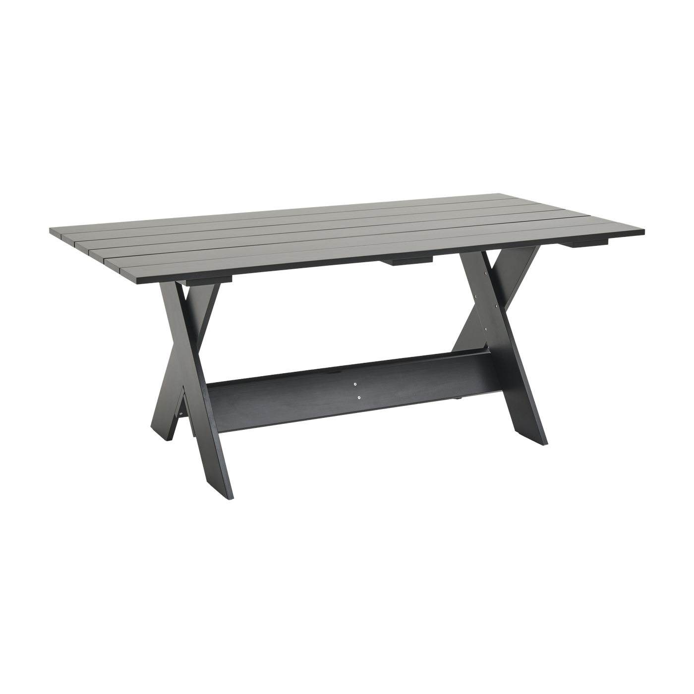 Black water-lacquered pine outdoor table 180 cm Crate - Hay