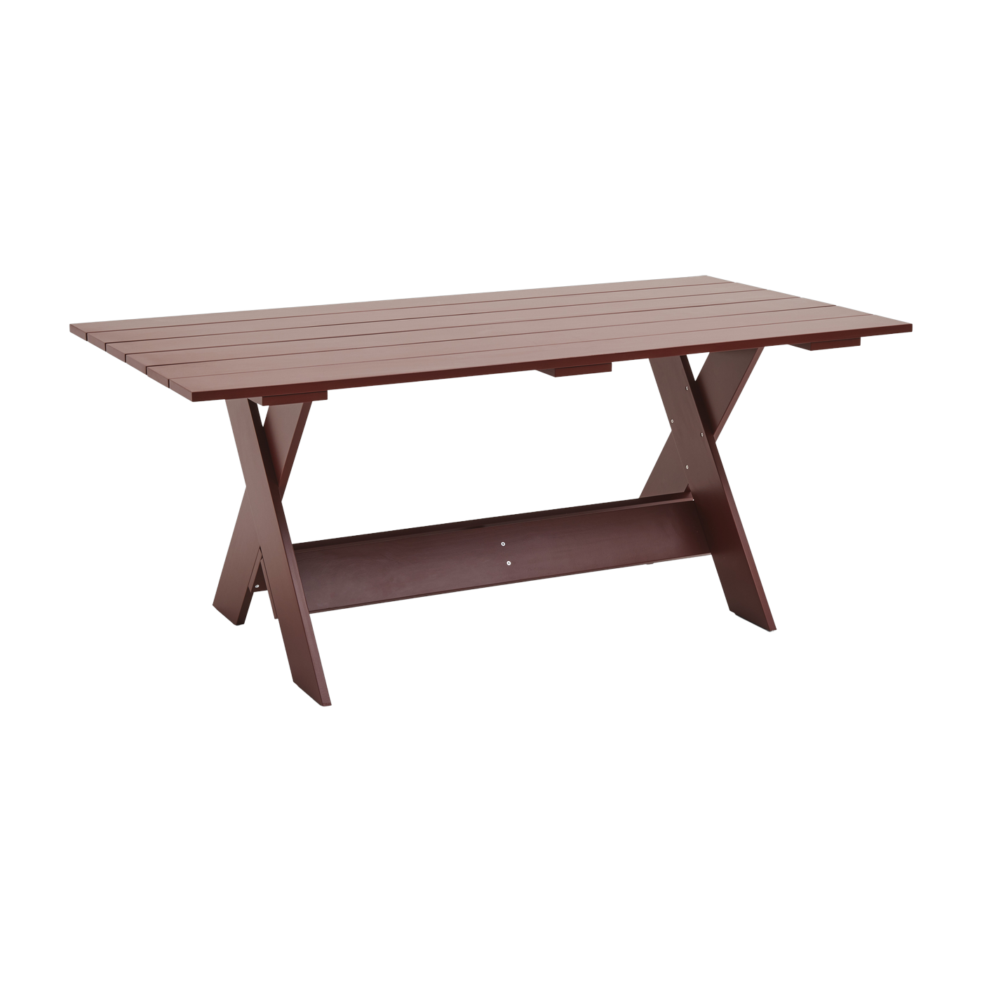 Outdoor table in burgundy water-lacquered pine 180 cm Crate - Hay