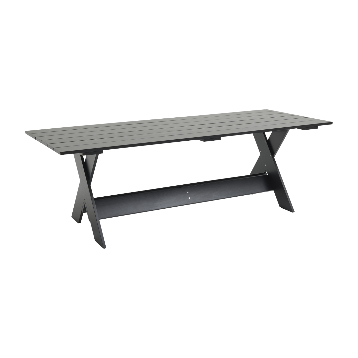 Black water-lacquered pine outdoor table 230 cm Crate - Hay