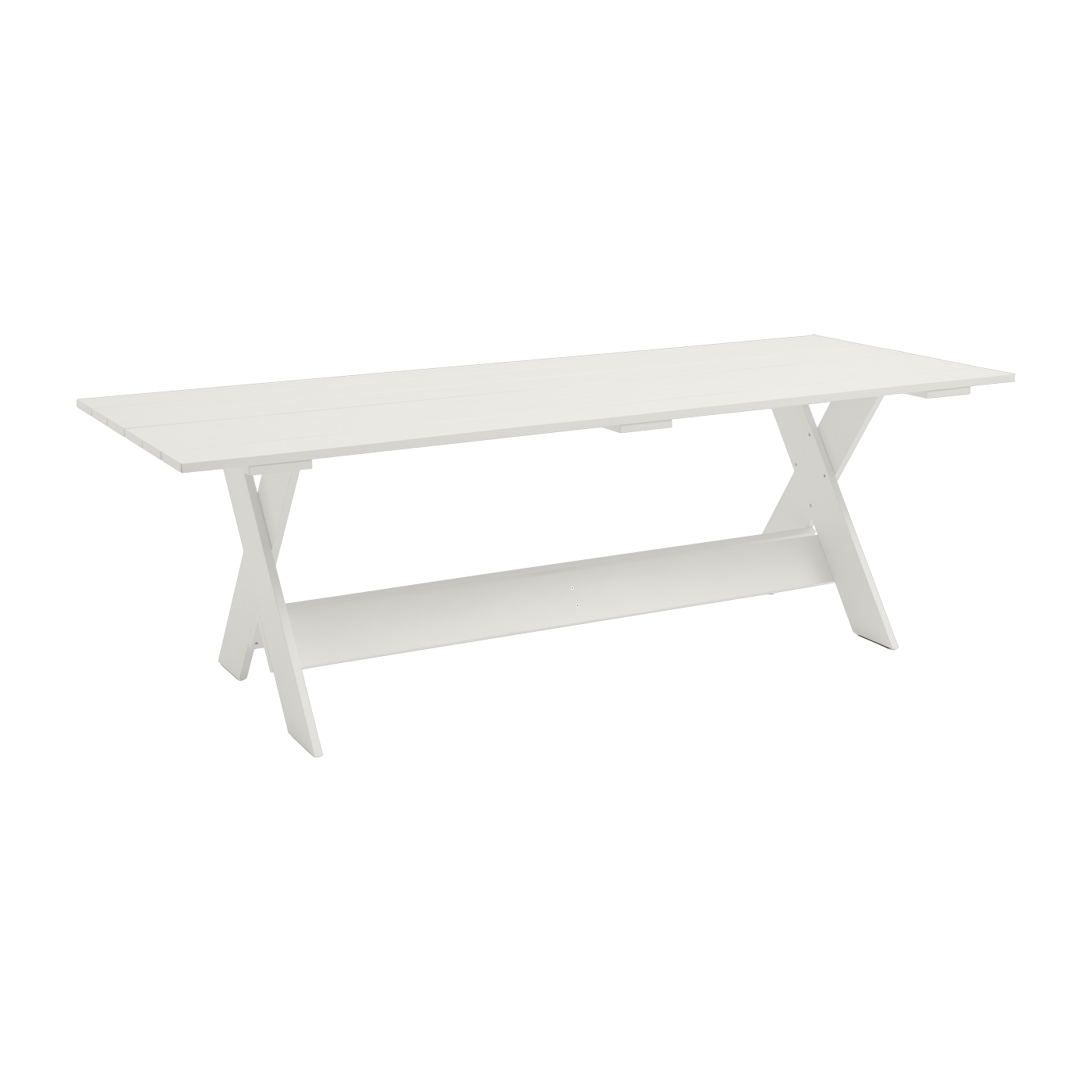 Outdoor table in white water-based lacquered pine 230 cm Crate - Hay