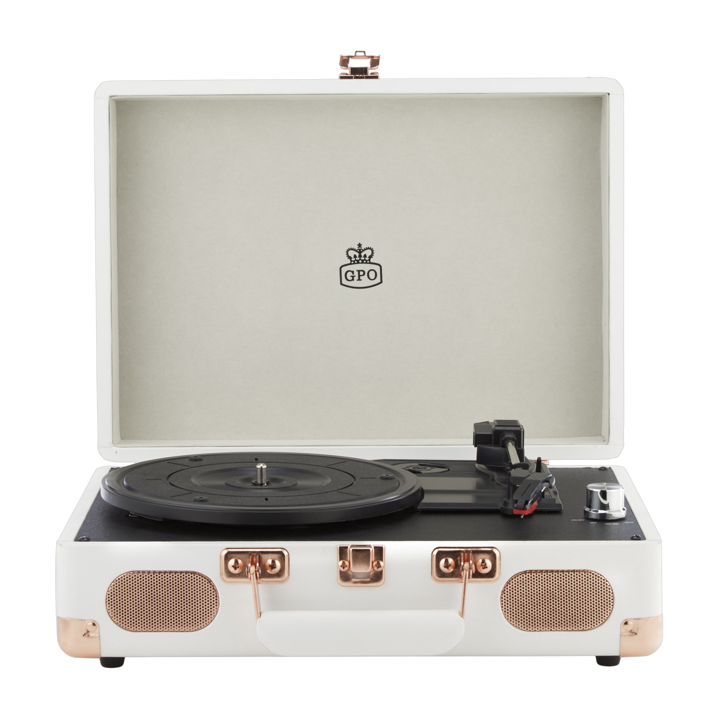 Platine vinyle rétro blanc et rose gold Soho - GPO Retro