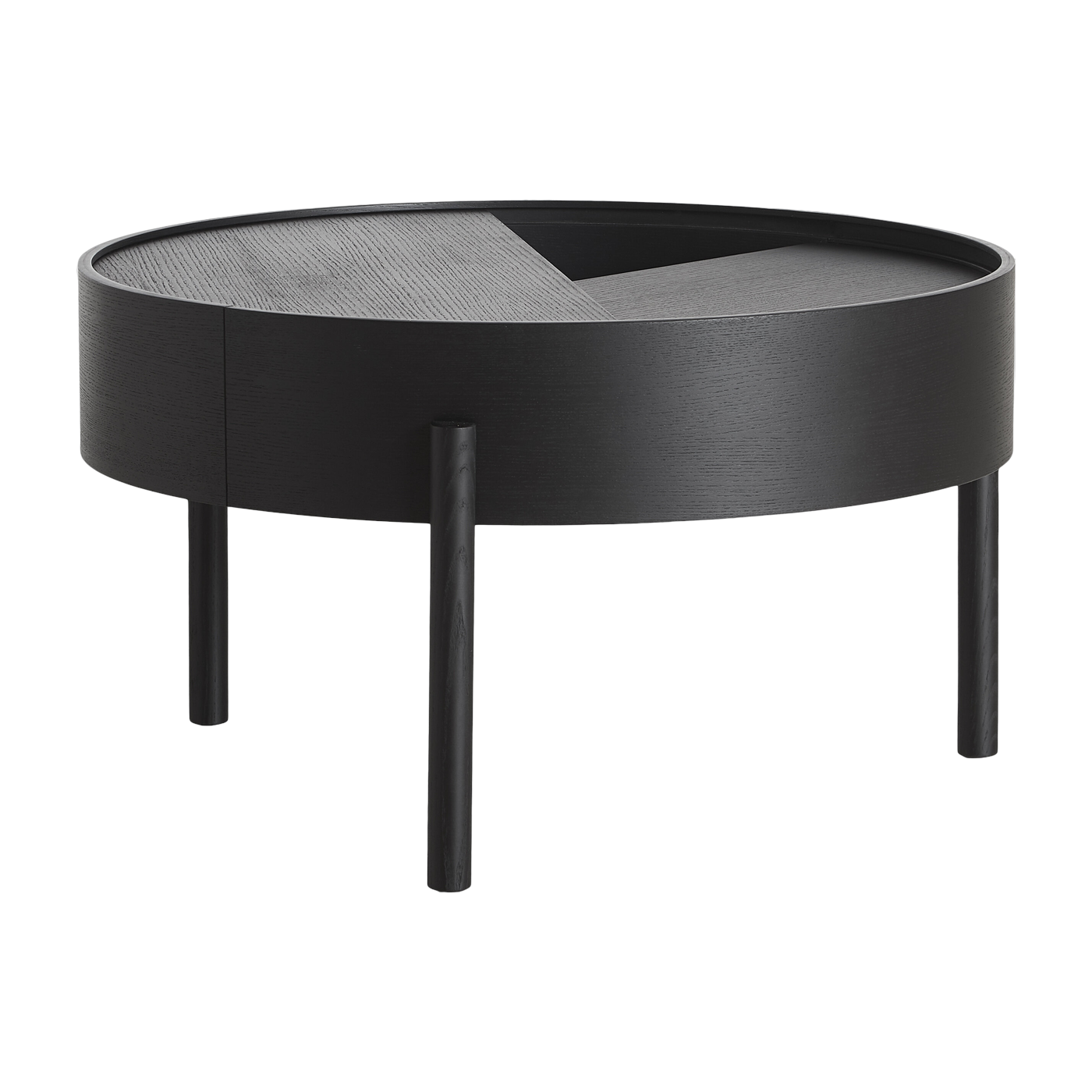 Black ash wood coffee table 66x38cm Arc - Woud