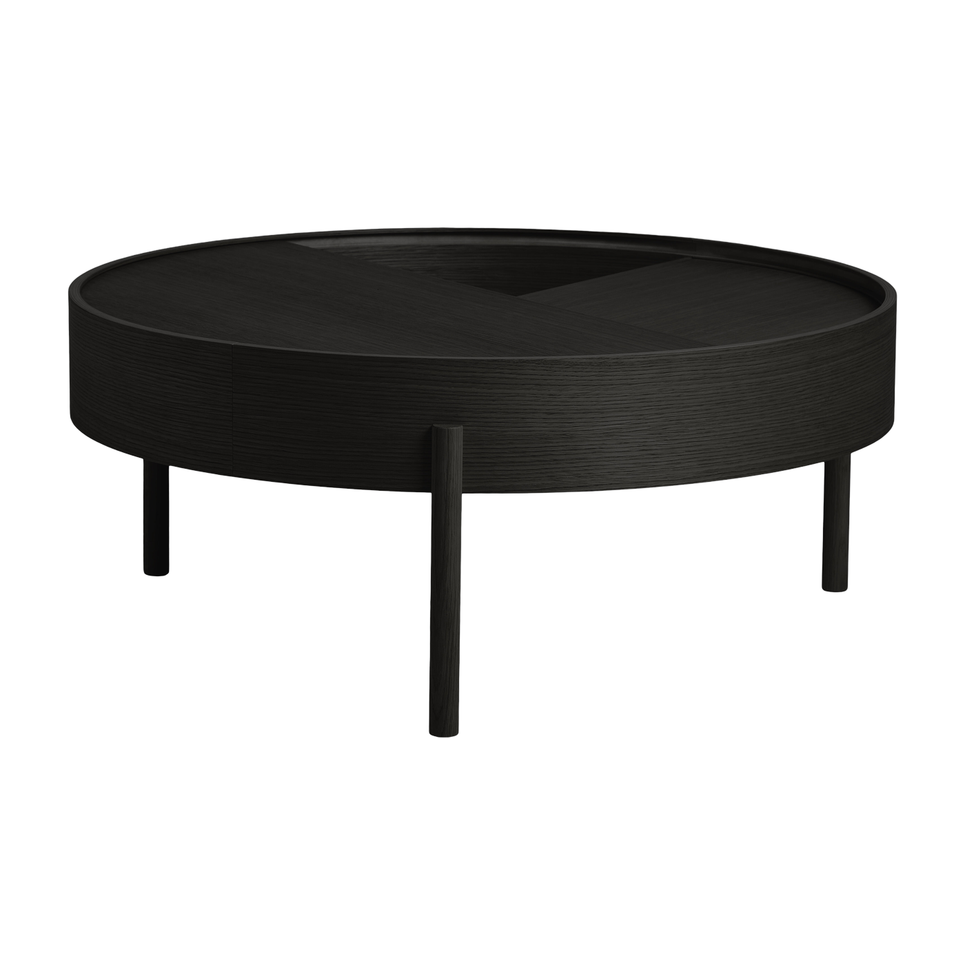 Black ash wood coffee table 89x38cm Arc - Woud