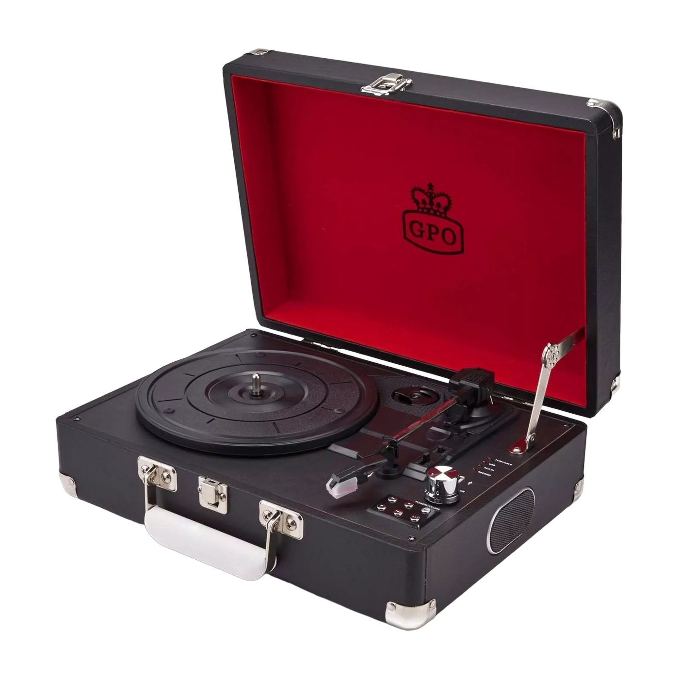 Tourne-disque finition similicuir noir Attaché - GPO Retro