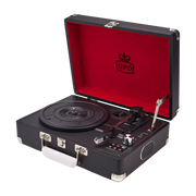 Black leatherette finish record player Attaché - GPO Retro