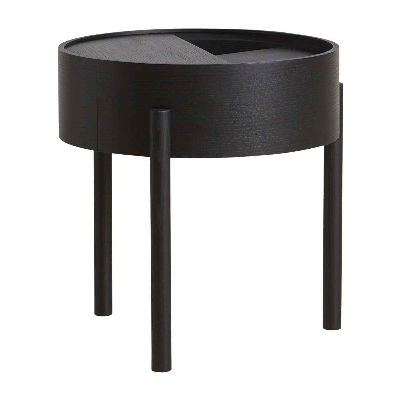 Black ash wood side table 42x45cm Arc - Woud