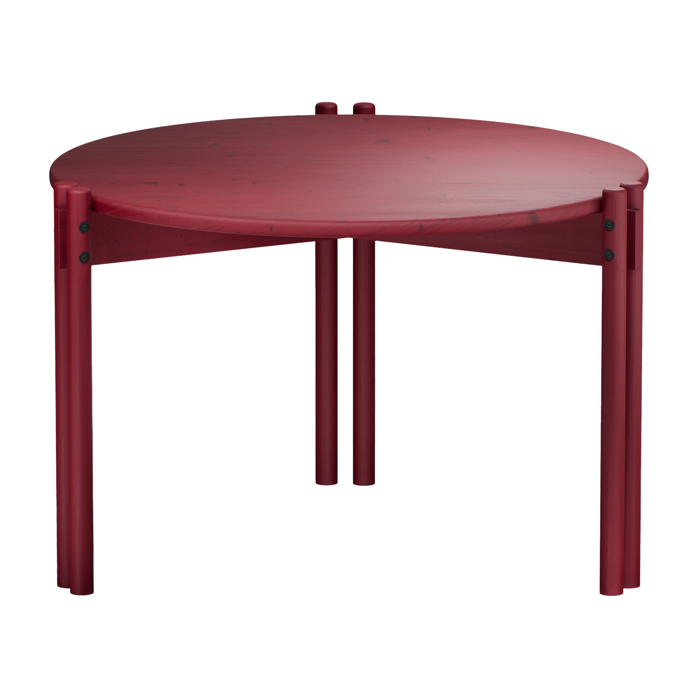 Table basse ronde en pin rouge 60x40cm Sticks - Karup Design