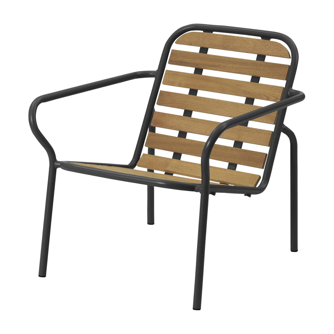 Chaise lounge en acier et bois noir Vig Robinia - Normann Copenhagen