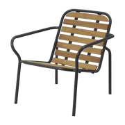 Chaise lounge en acier et bois noir Vig Robinia - Normann Copenhagen