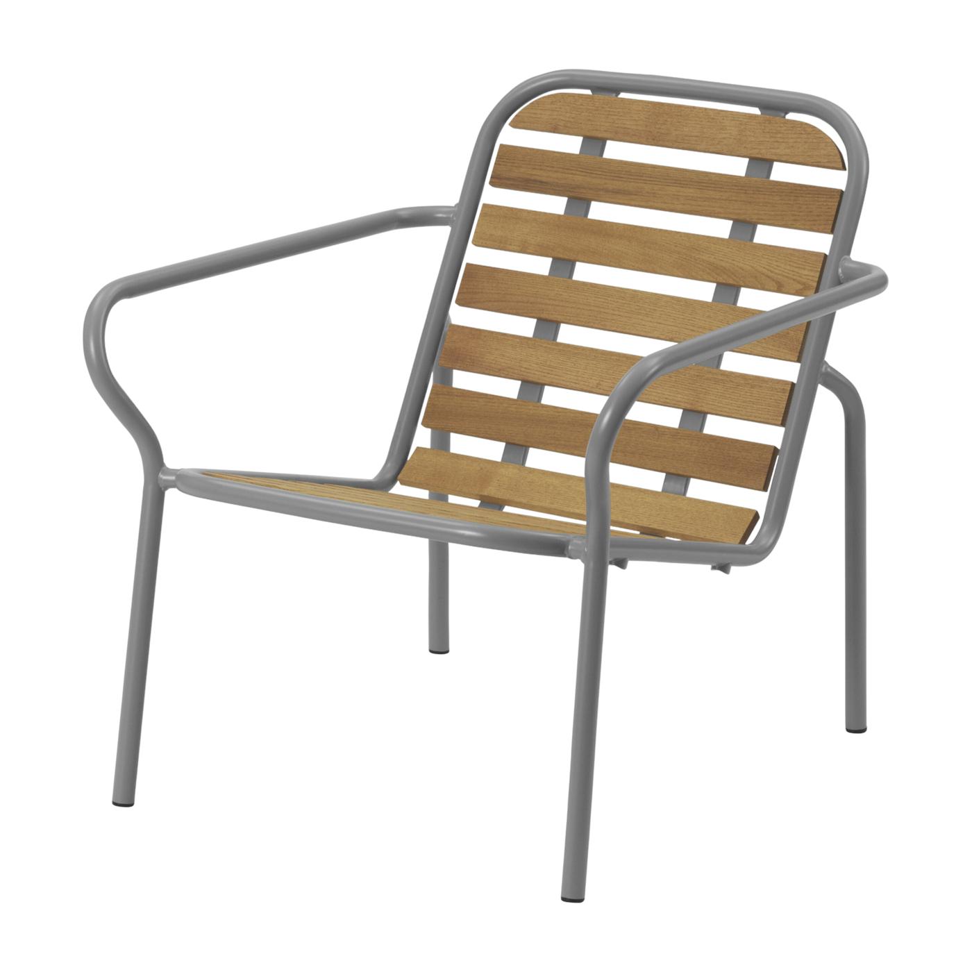 Chaise lounge en acier et bois vert foncé gris Vig Robinia - Normann Copenhagen