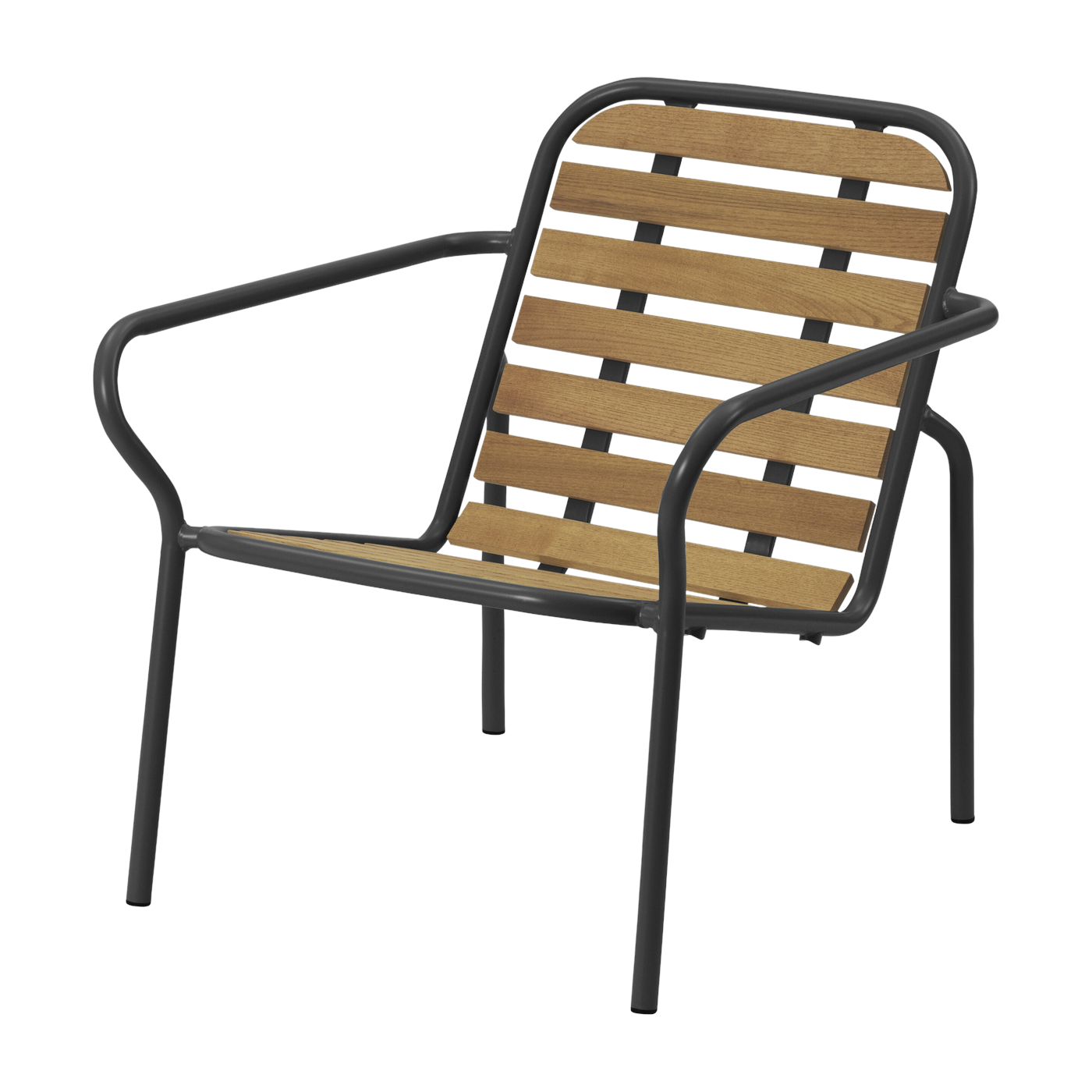Chaise lounge en acier et bois vert foncé Vig Robinia - Normann Copenhagen