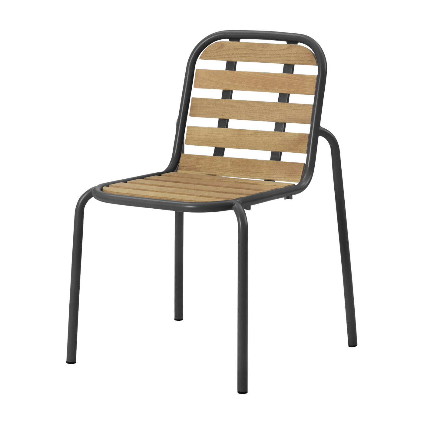 Sedia da giardino in acciaio e legno nero Vig Robinia - Normann Copenhagen