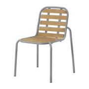 Silla de jardín de acero y madera gris Vig Robinia - Normann Copenhagen