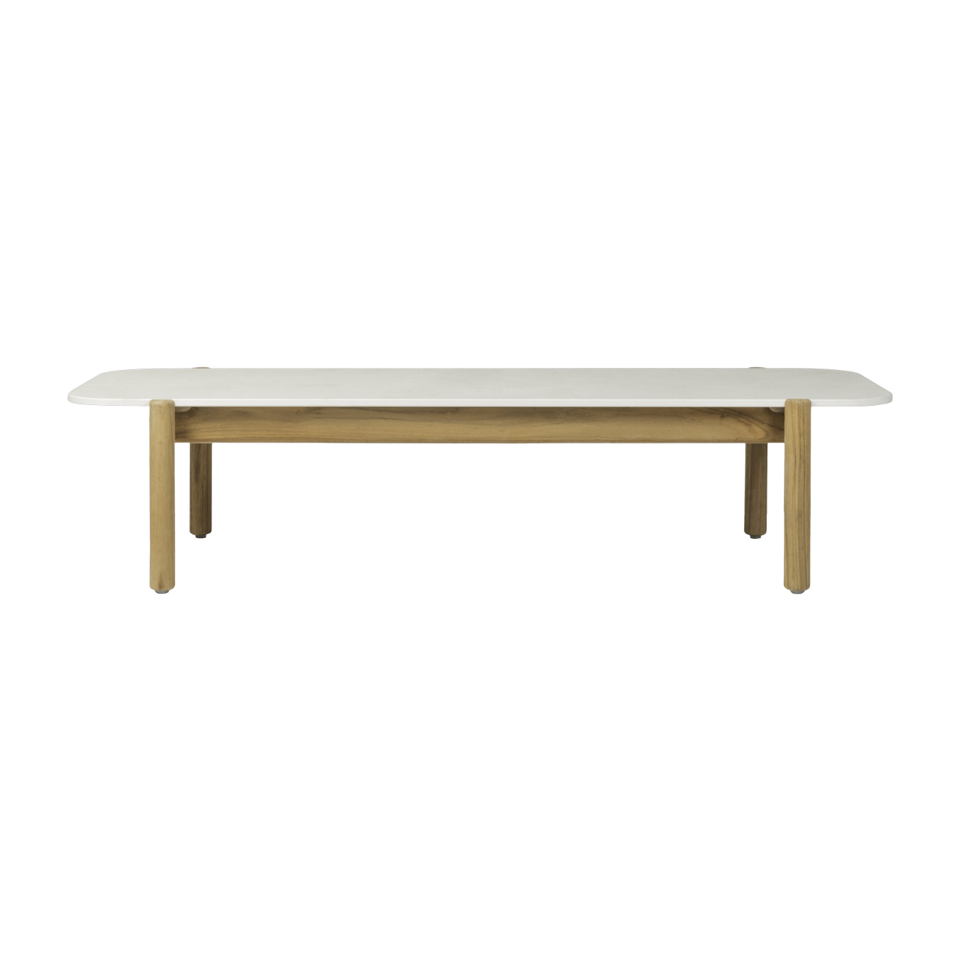 Tavolo da giardino in teak e scaglie di ceramica portland bianco 129 cm Oda - Vincent Sheppard