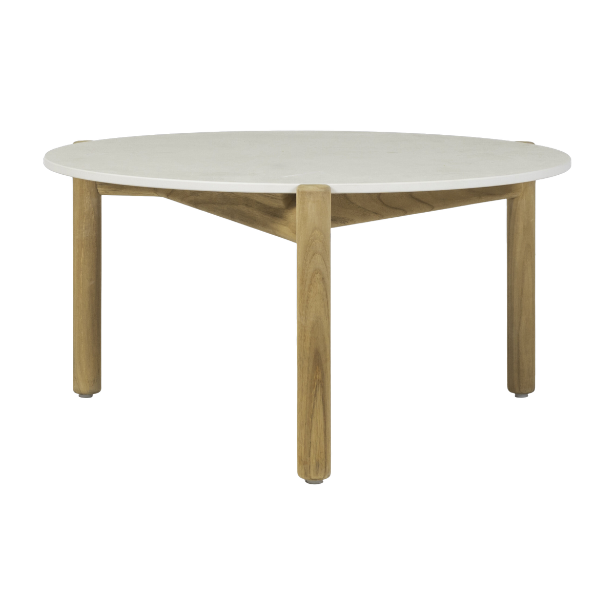 Cms Table Coding Table Round teak and white portland ceramic garden table 68 cm Oda - Vincent ...